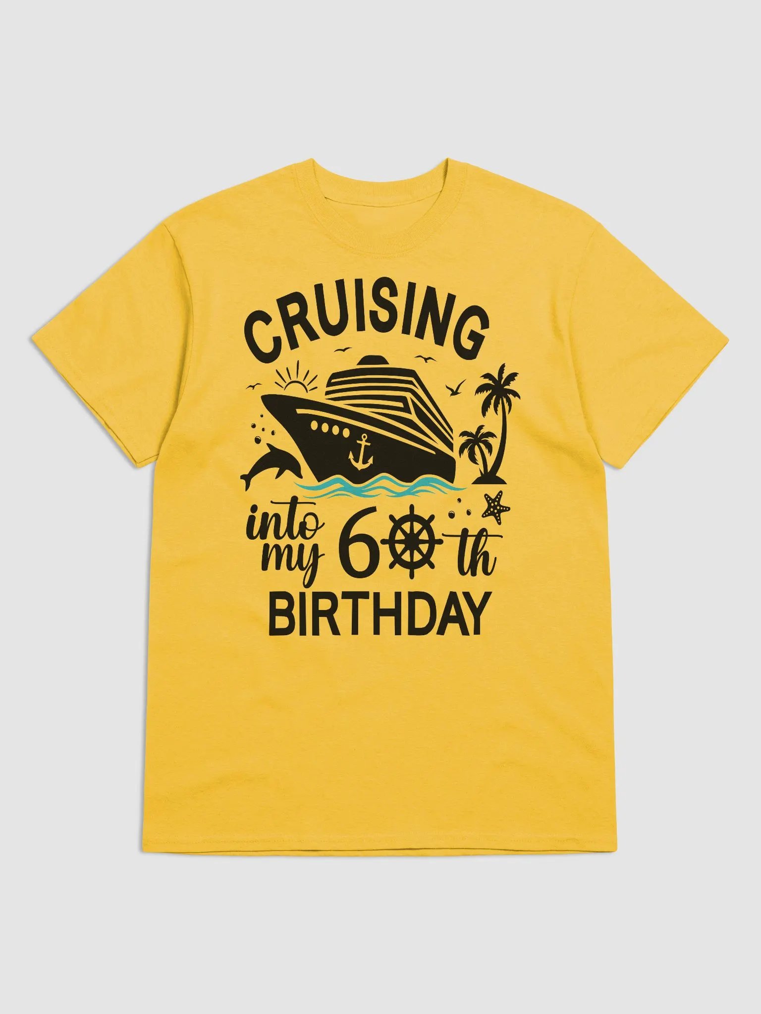 Cruising Into 60th Birthday Gildan 5000 Heavyweight T-Shirt (Daisy) product image (1)