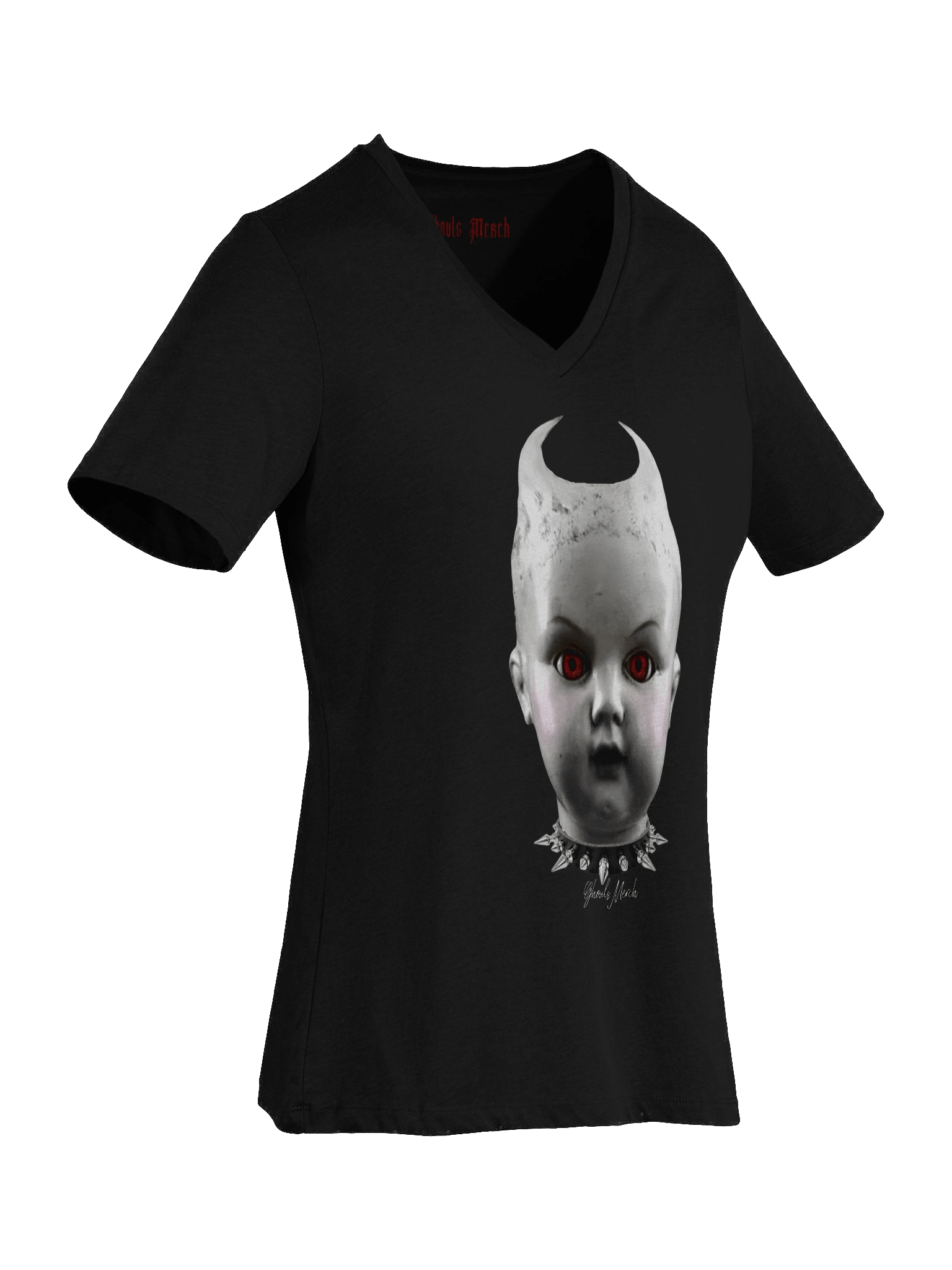 Evil Doll Women's Relaxed V-Neck T-Shirt product image (7)