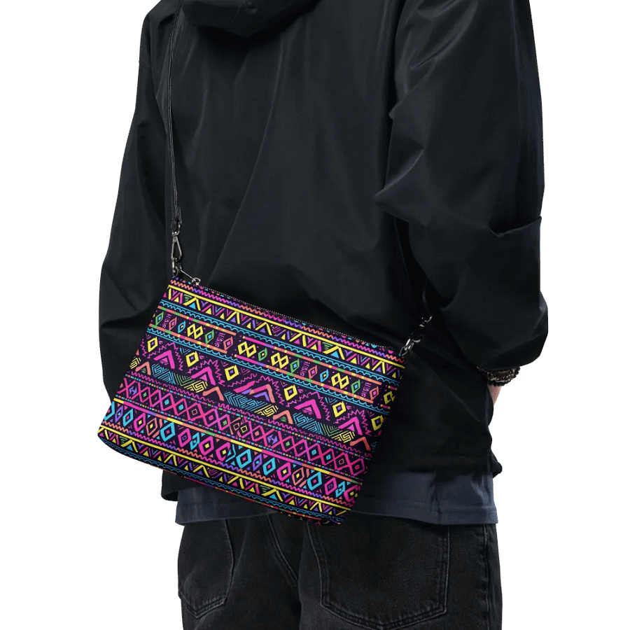 Neon Tribal Geometry Adventure Crossbody Bag product image (9)