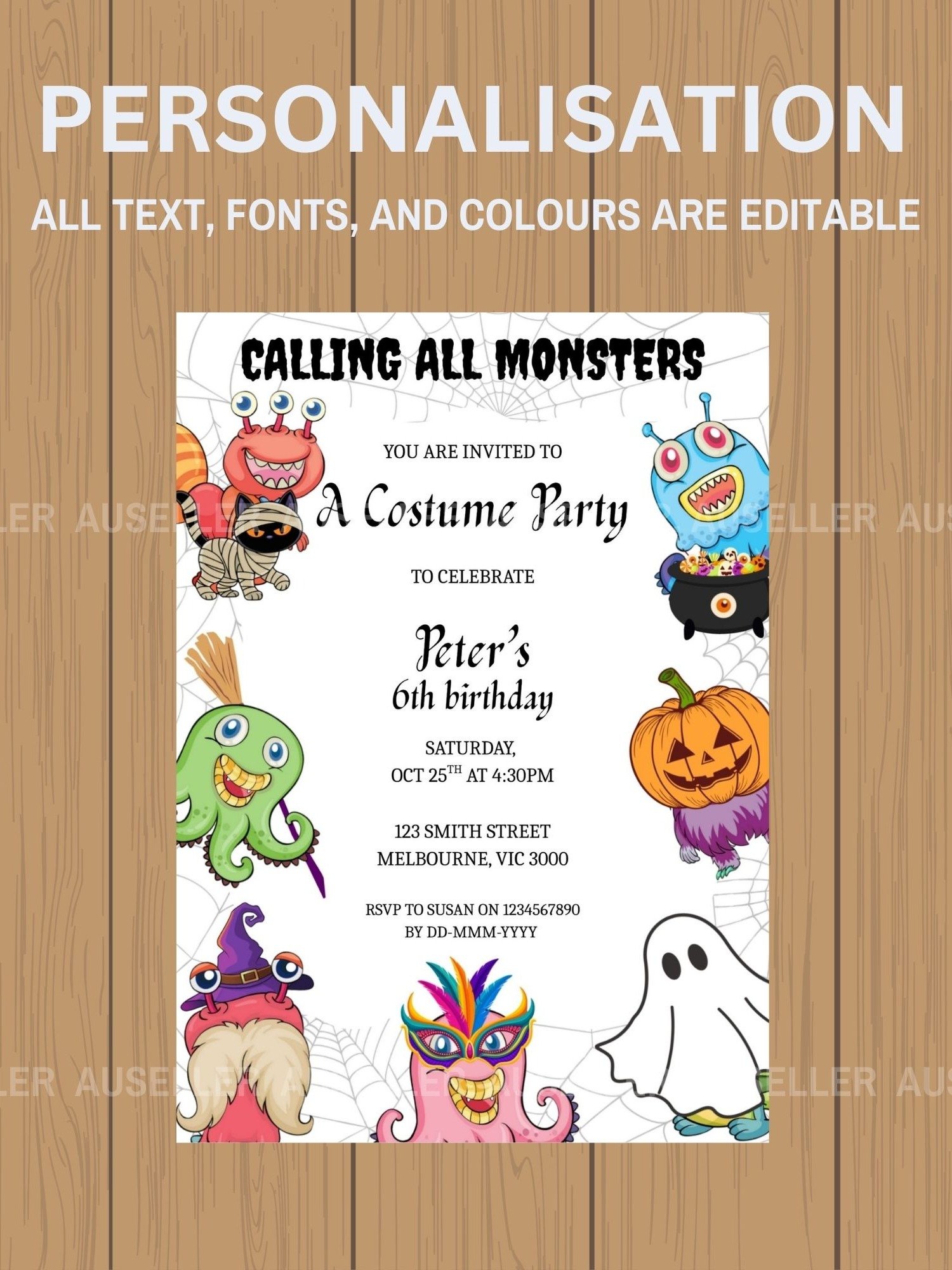 Halloween Monster Birthday Costume Party Invitation product image (5)