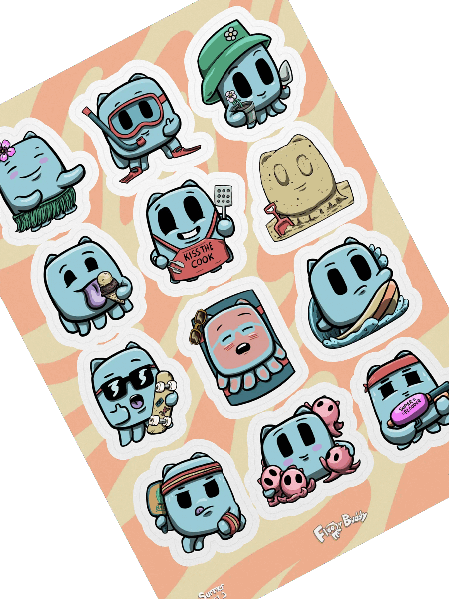 Floody Buddy Sticker Sheet 3 - Summer Fun product image (1)