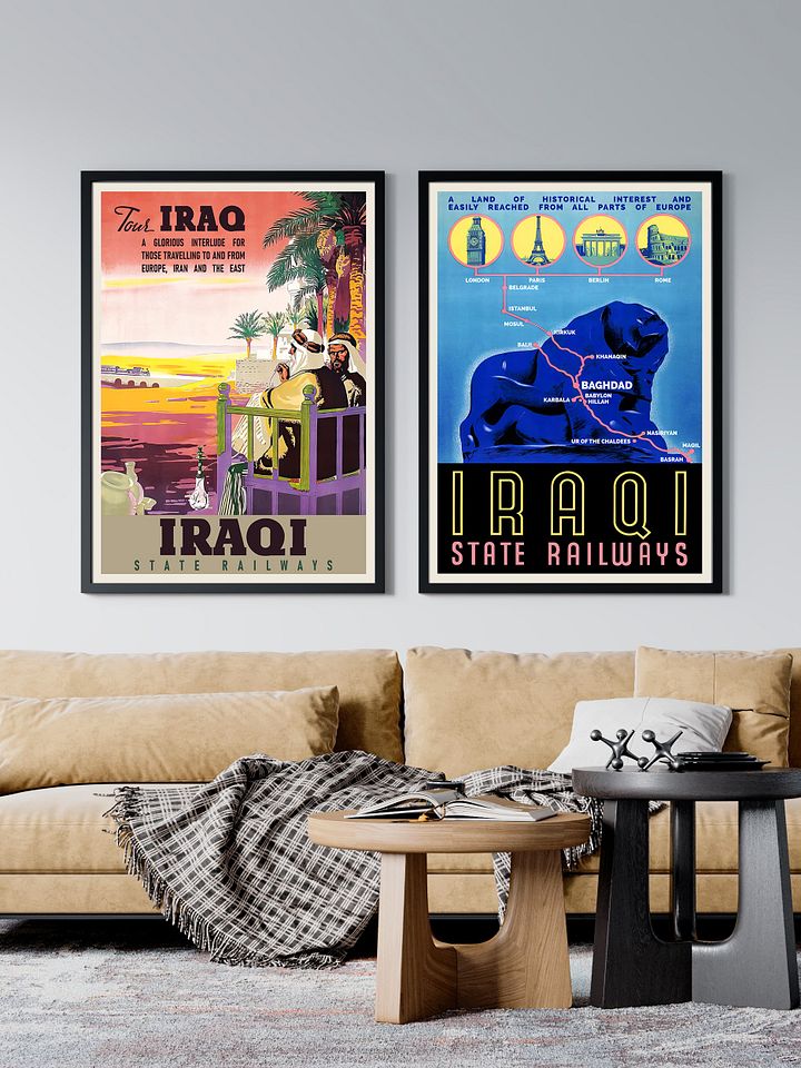 Iraq Railways, Baghdad, Iraq, Middle East. 1930s — retro vintage travel poster, retro travel art, retro travel wall art product image (2)
