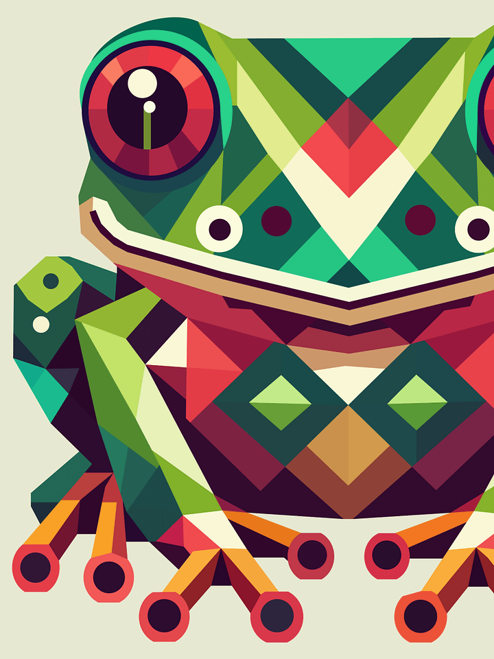 Free Geometric Frog PNG Art - Transparent Background, Low Poly Amphibian Illustration product image (1)