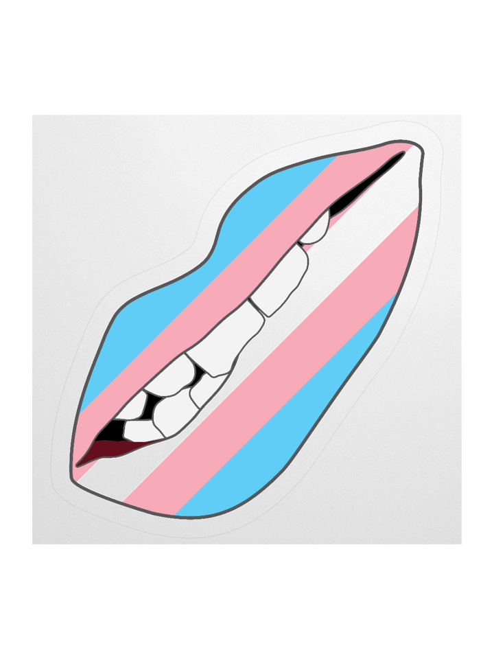 Trans Pride Flag Biting Lips Sticker product image (1)
