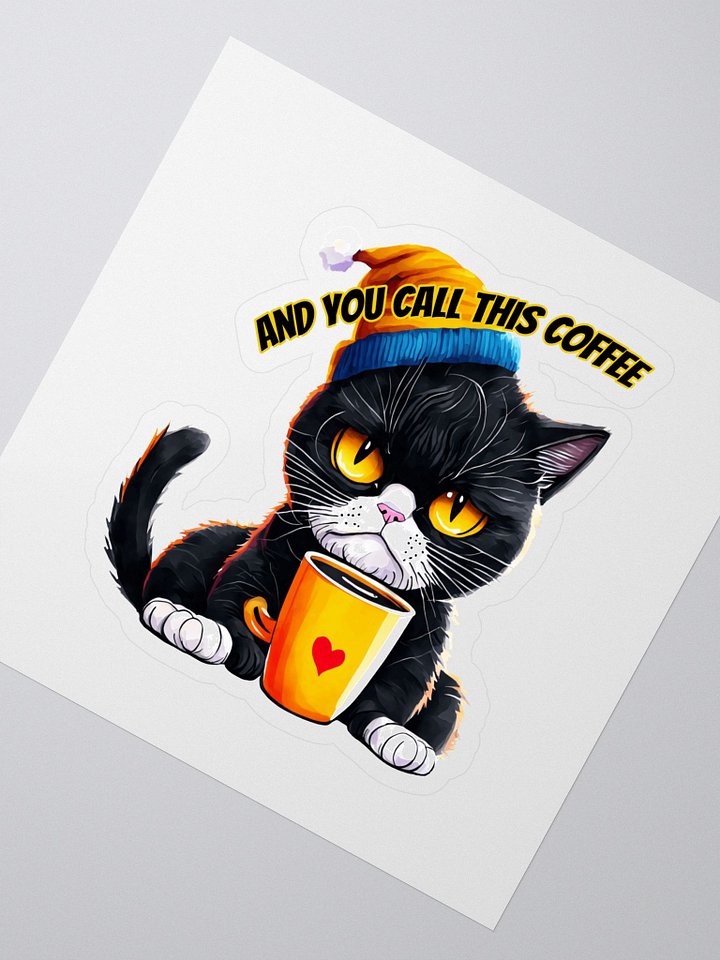 Whimsical Cat Coffee Sticker Set Mad Cat You Call This Coffee product image (2)