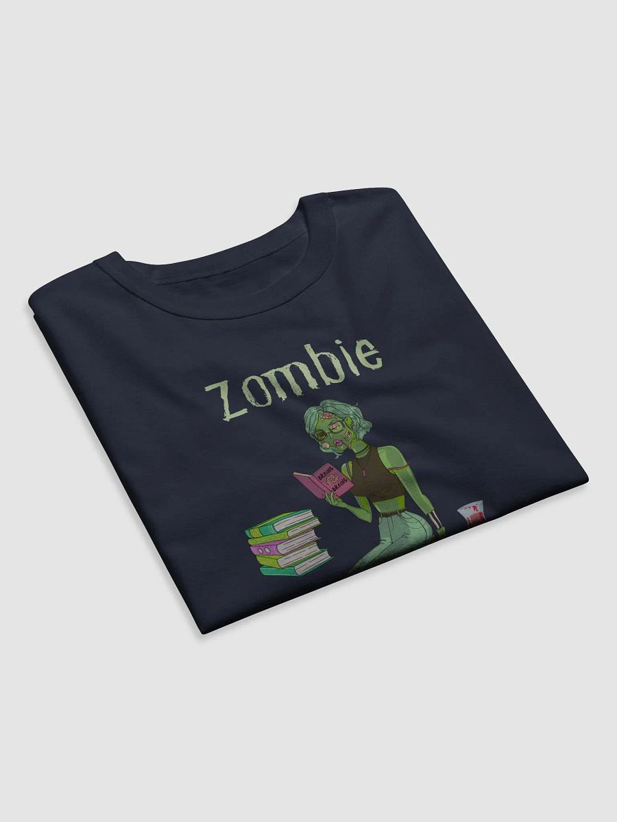 Zombie Book Lover Navy Relaxed T-shirt product image (5)