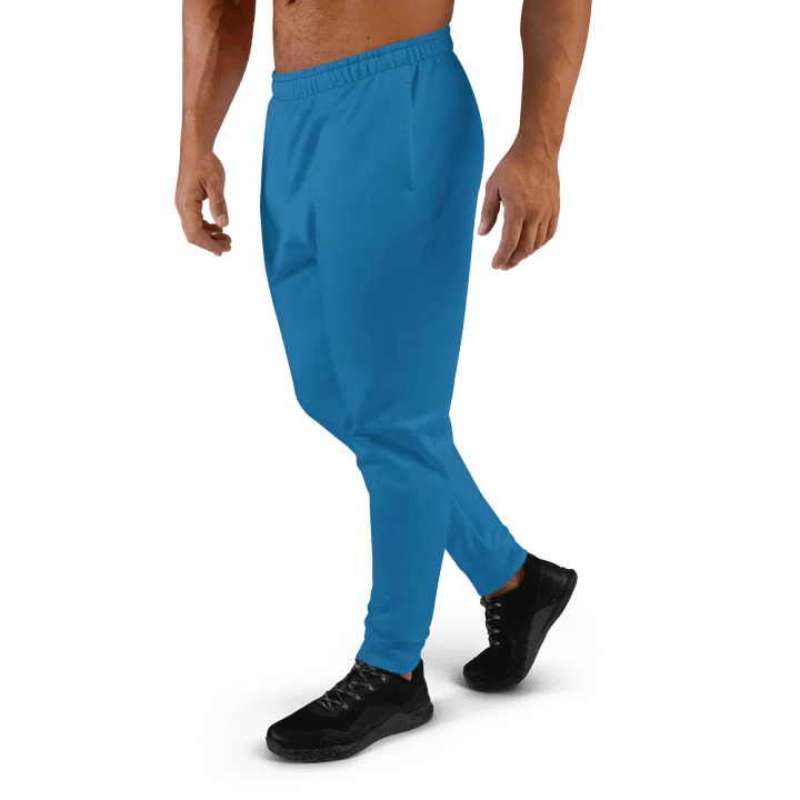 Plain Atlantic Blue True Summer Recycled Polyester Premium Men's Joggers by Treasure Pie product image (2)