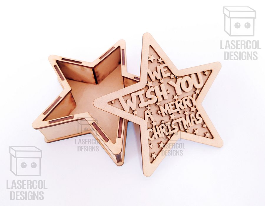Christmas Tree and Star Box Bundle (2 Sizes, 5 Styles) - Laser Cut Files product image (6)