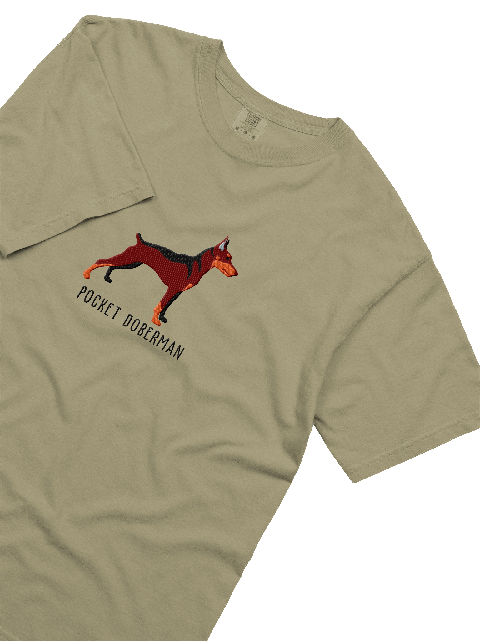 Pocket Doberman T-Shirt(Embroidered) of a Miniature Pinscher(Red & Tan) product image (26)