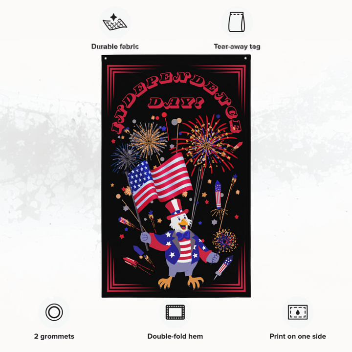 Uncle Sam Eagle 4th of July Banner with corner designs product image (2)