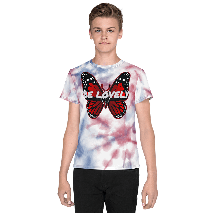Be Lovely Butterfly Youth All-Over T-Shirt Girl and Boy product image (1)