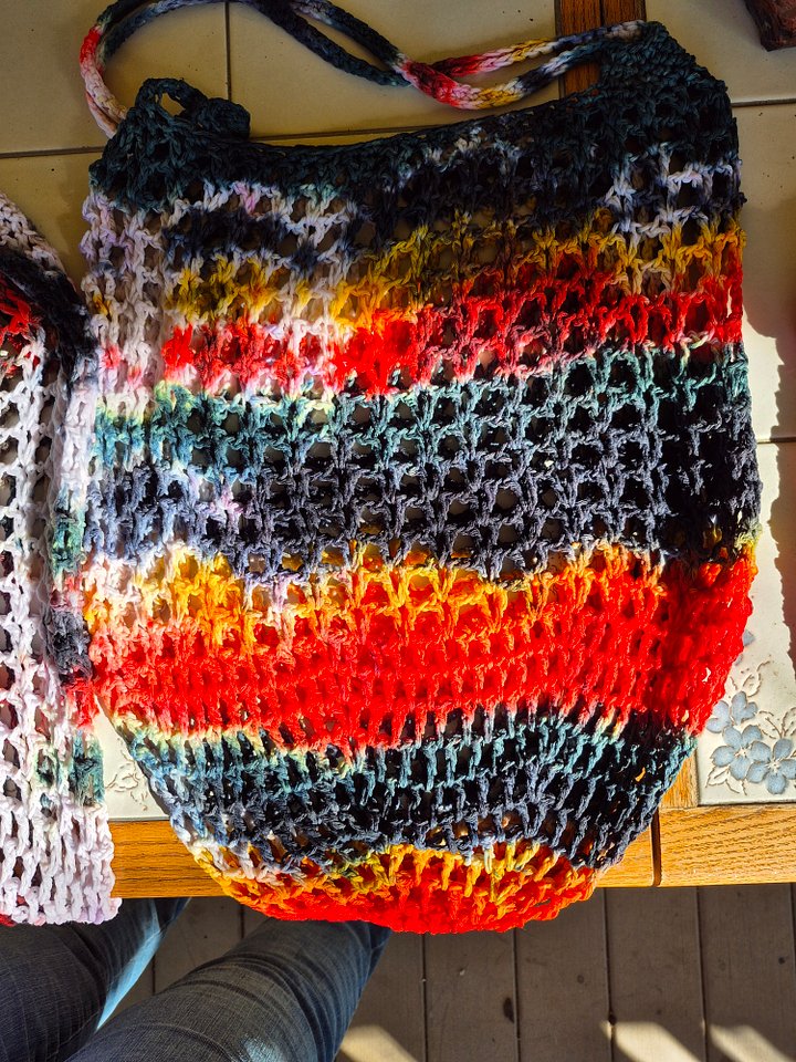 Rasta Tie-Dye Crochet Market Tote product image (2)