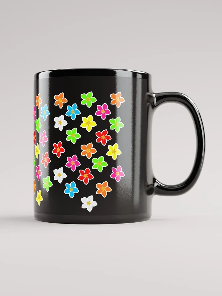 Colorful Flower Petals Black Mug product image (2)