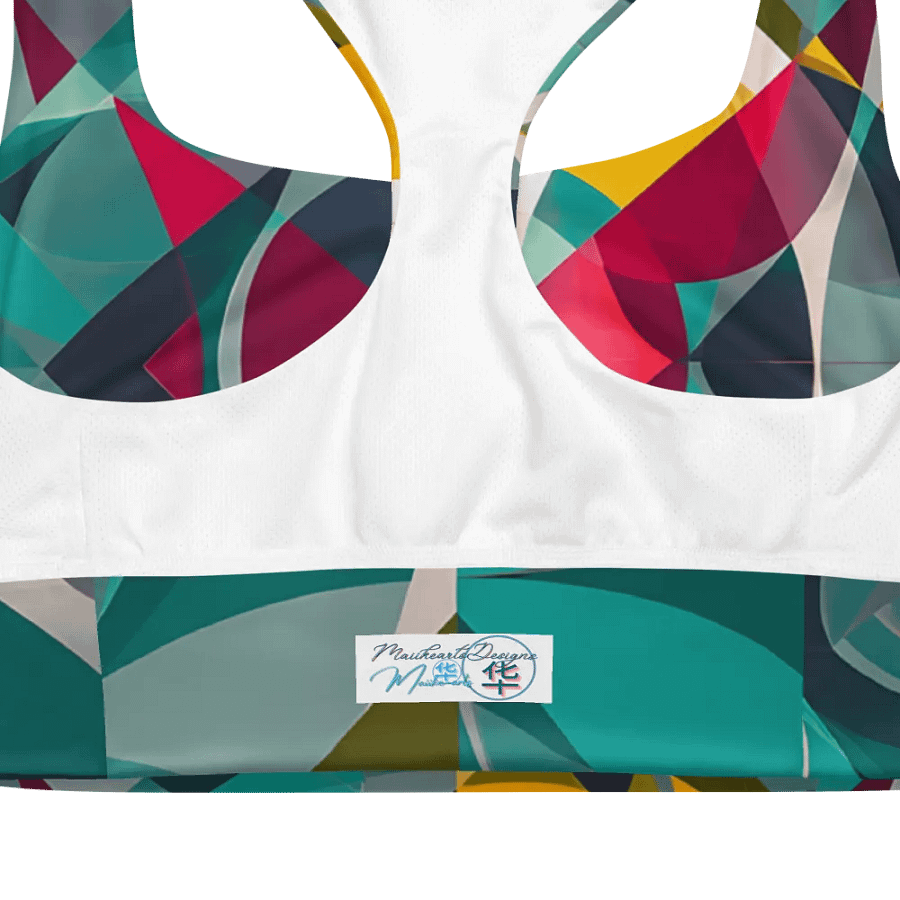 Abstract Lithographic Pattern Design Longline Sports Bra - V9 product image (10)
