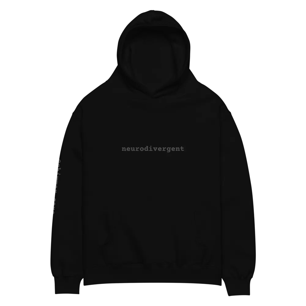 Neurodivergent Premium Heavyweight Hoodie (Larger Shimmer Sleeve Logo) product image (2)