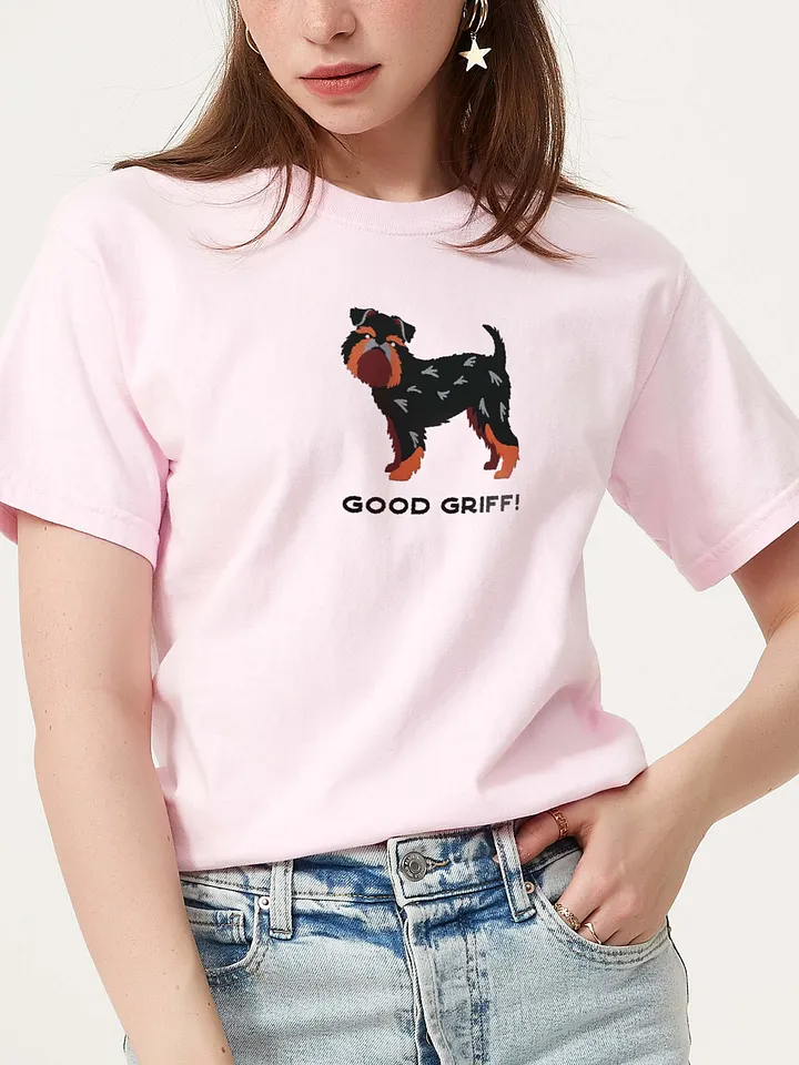 Good Griff T-Shirt(Embroidered) of a Brussels Griffon(Black & Tan) product image (2)