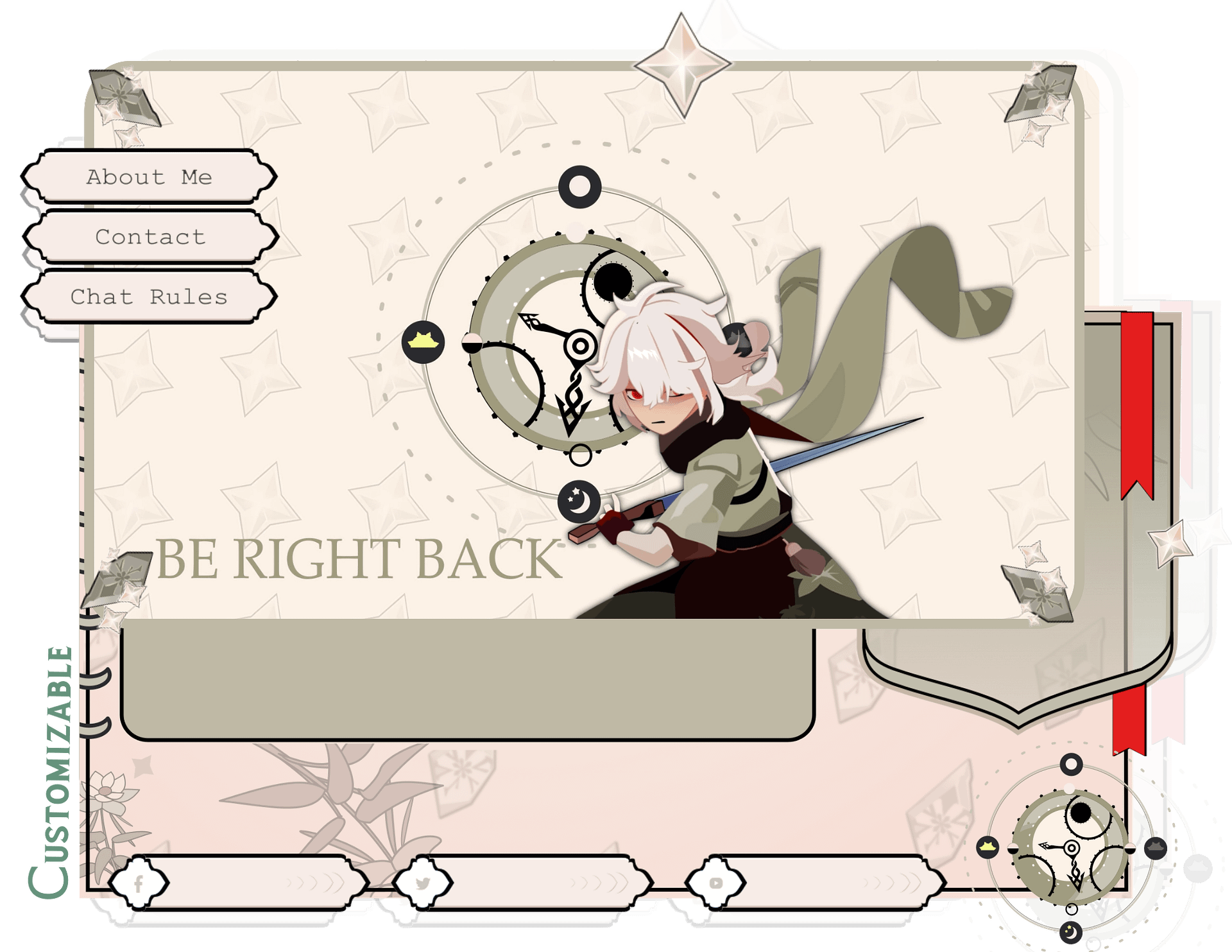 ANIME Twitch OVERLAY Pack Kazuha, Genshin Impact stream overlay, Anime stream pack, Stream overlay pack, Animated twitch overlay product image (1)