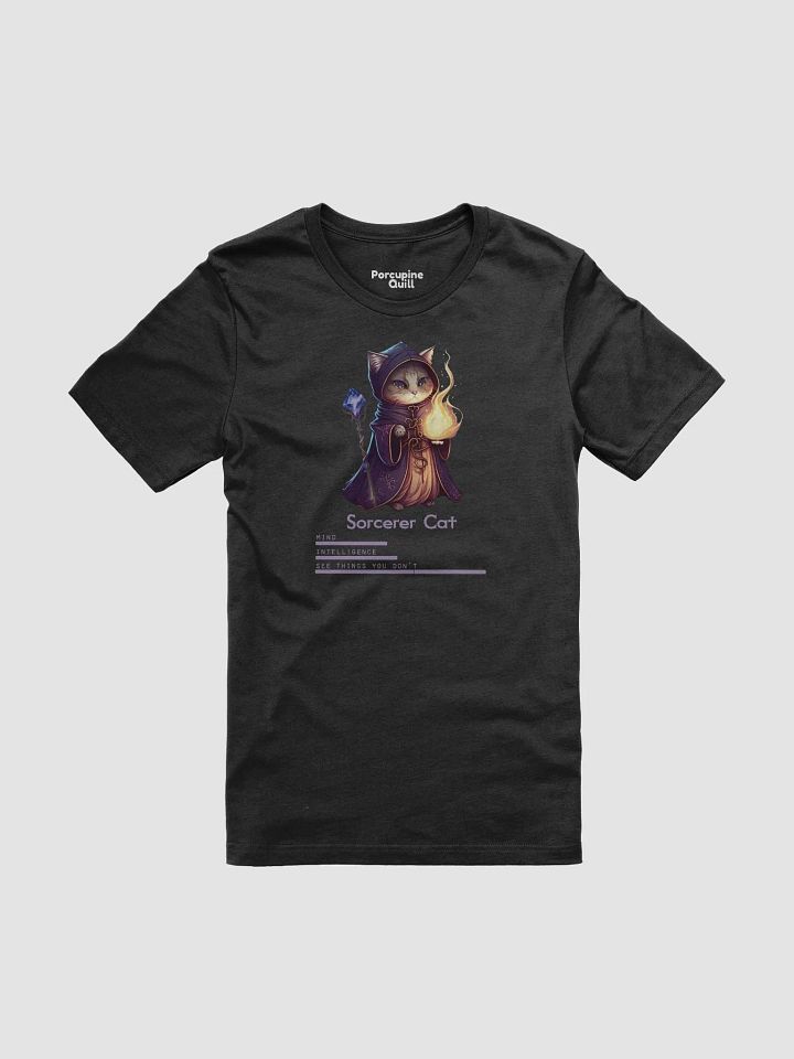 RPG Sorcerer Cat unisex short sleeve T-shirt for gamers and cat lovers product image (1)