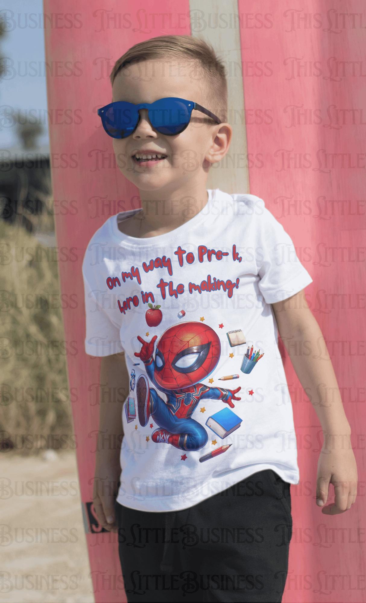 Custom Cartoon Superhero T-Shirts for Pre-K & Kindergarten: Personalized Fun in 100% Polyester product image (8)