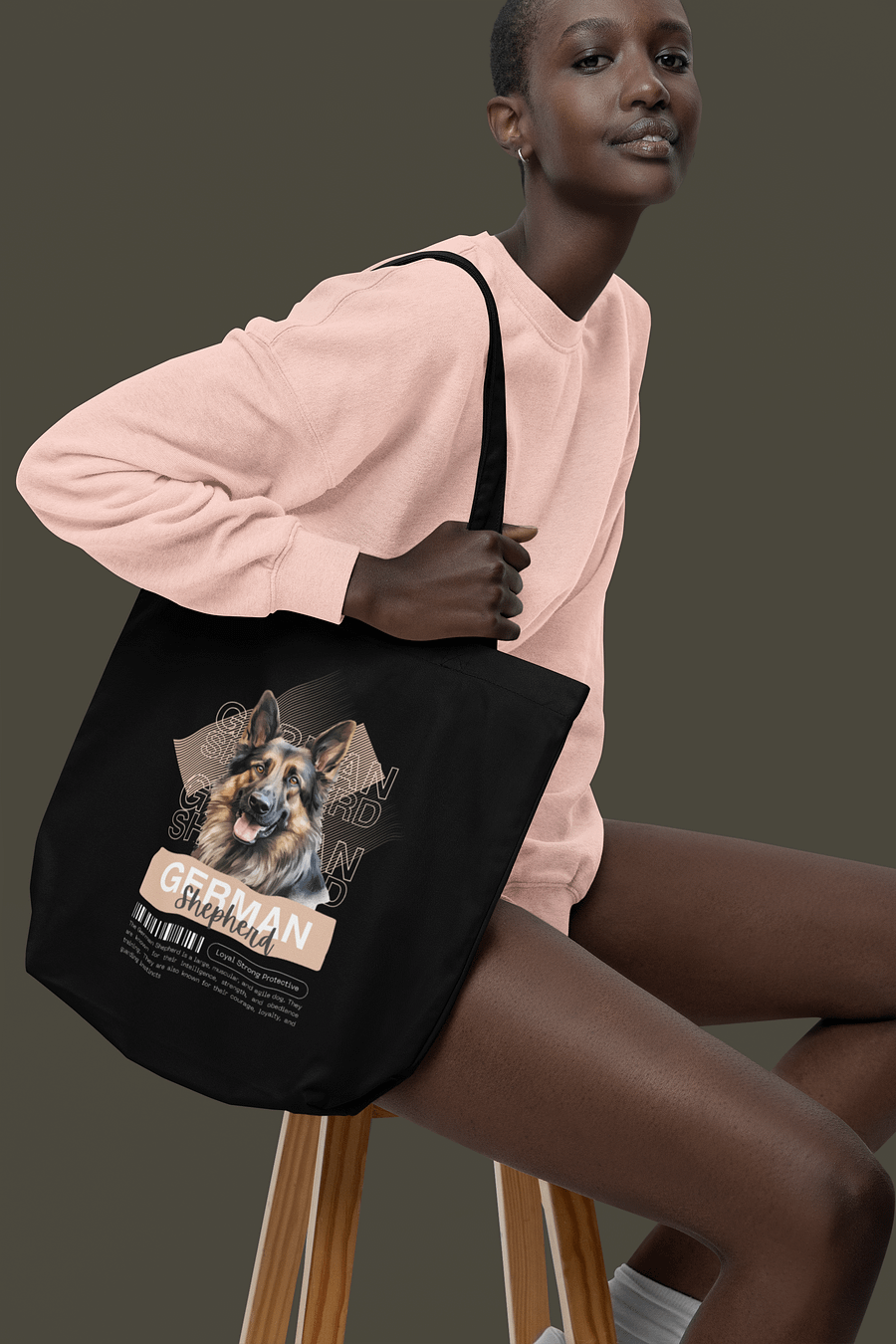 German Shepherd in Background Tote Bag product image (1)