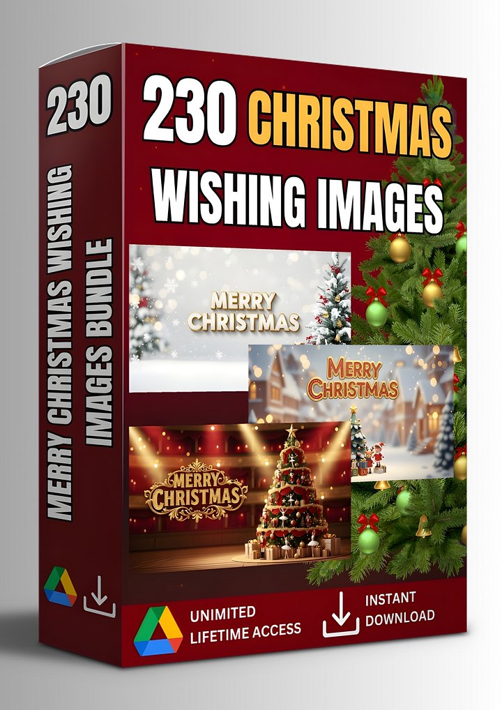 230 MERRY CHRISTMAS WISHING IMAGES BUNDLE WITH 60 FREE EXTRA WISHING IMAGES product image (1)