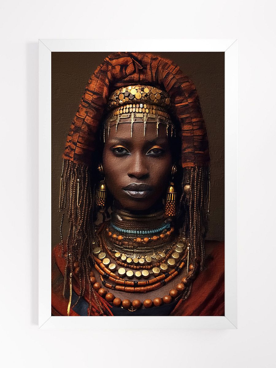 African Woman in Traditional Head Dress, Multi-Colored Jewelry Poster Print, Framed product image (10)