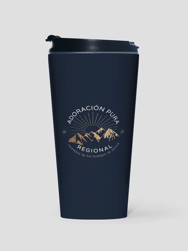 "Adoración Pura" Asamblea Regional | Majestic Mountains | Navy Stainless Steel Travel Mug product image (1)