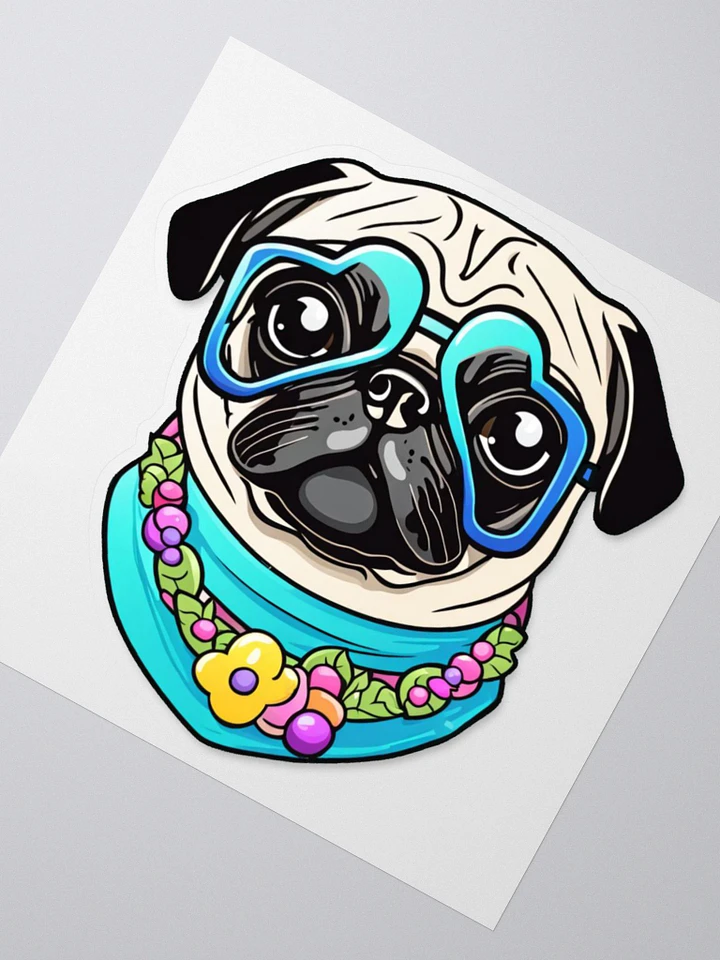 Retro Pug Kiss Cut Stickers product image (2)