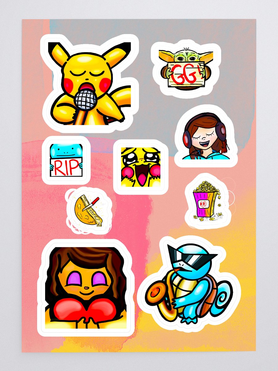 LuttiGamesMusic Twitch Emotes Sticker Sheet Set 1 product image (3)