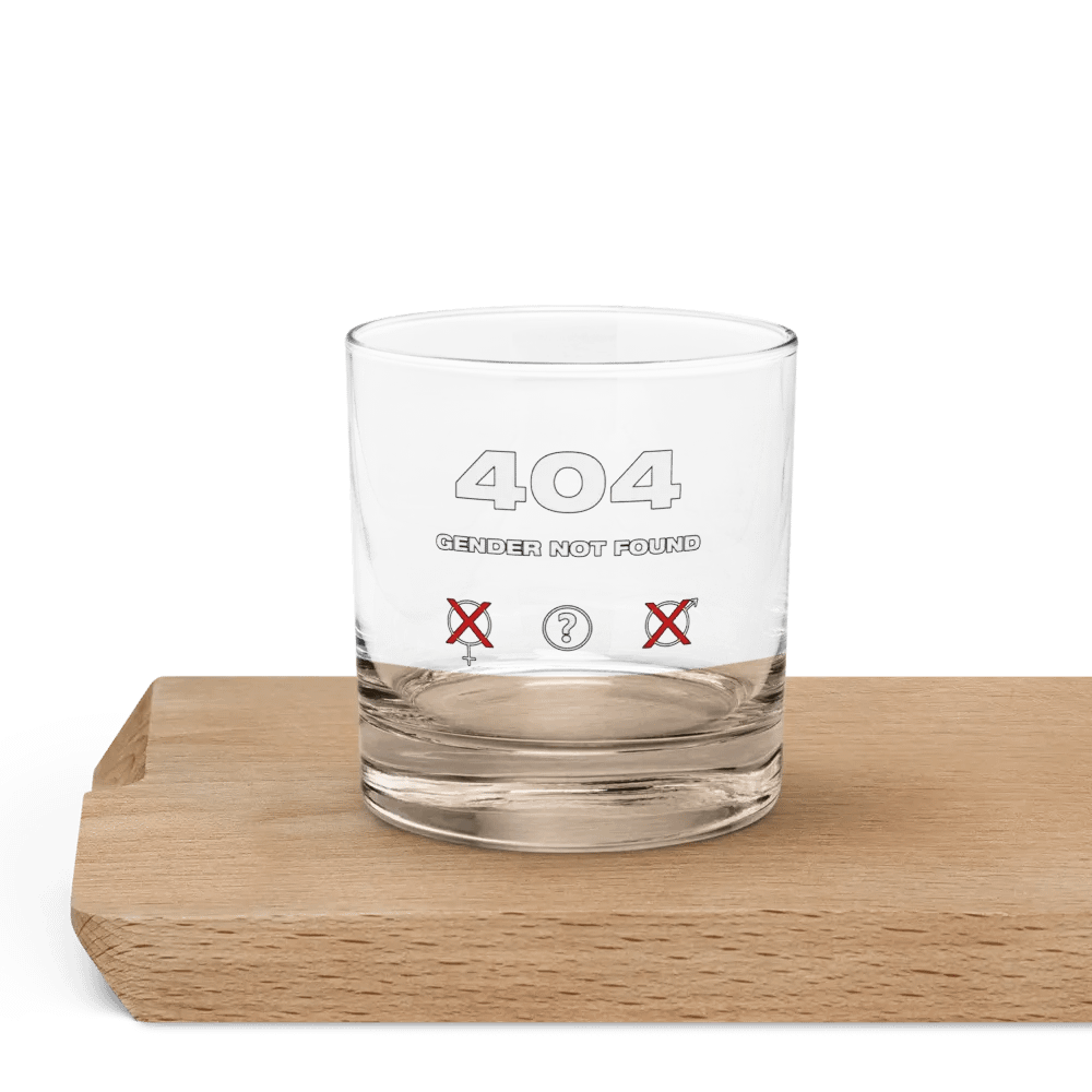 404 Gender Not Found Rocks Glass product image (5)