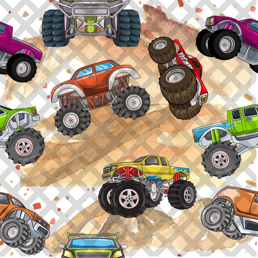 Monster Truck Jams Seamless Pattern product image (1)