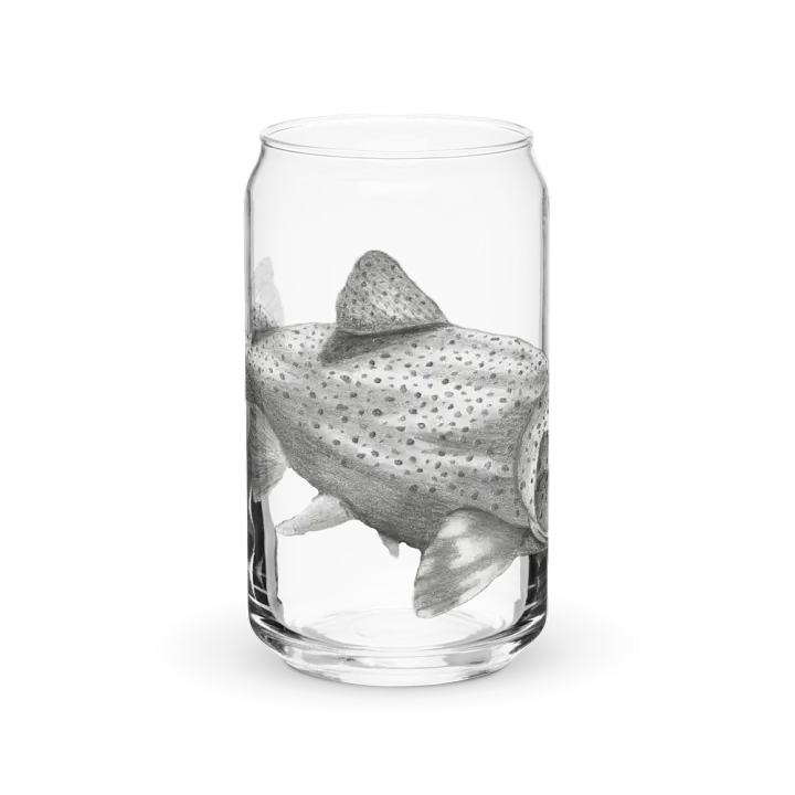 Trout Drawing Glass Can Cup product image (2)
