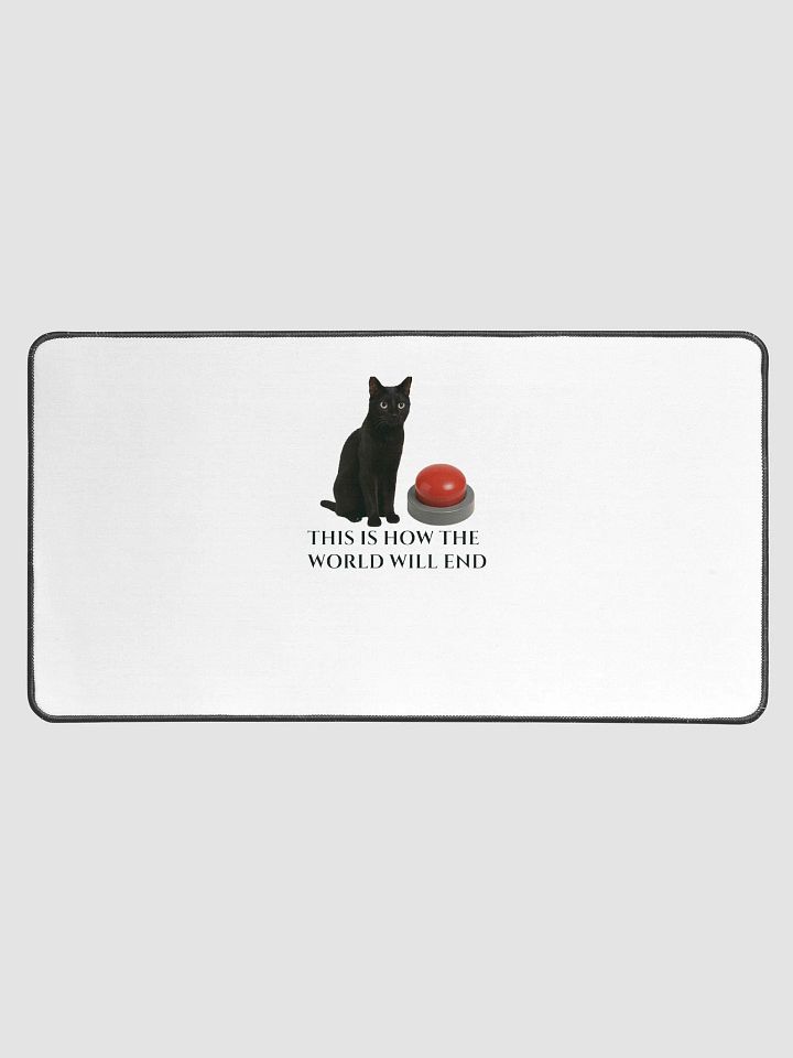 Apocalyptic Cat and Button Desk Mat product image (1)