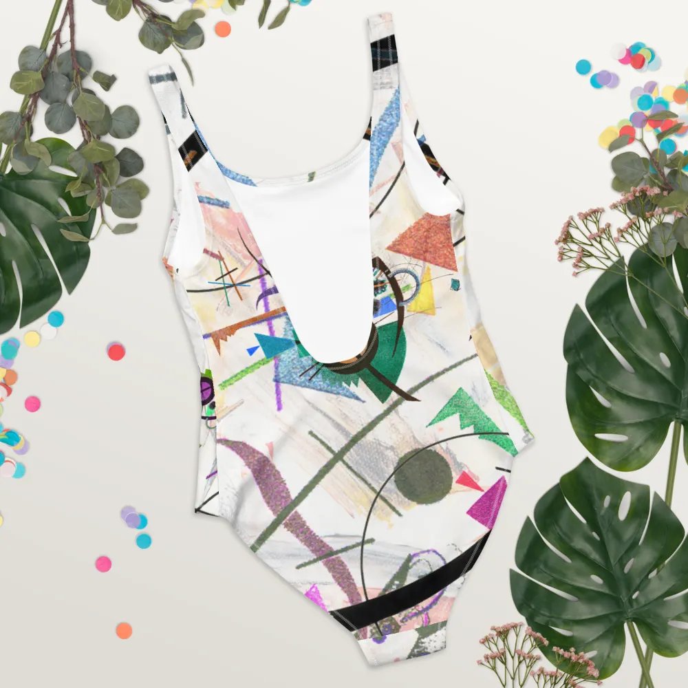Abstract Lithographic Pattern Design one piece Swimsuit - V1 product image (4)