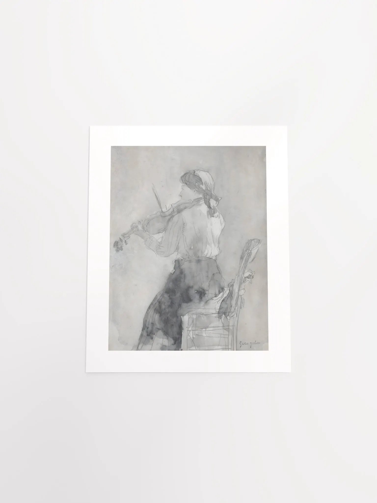 Young Woman Playing A Violin by Gwen John (c. 1897) - Print product image (4)