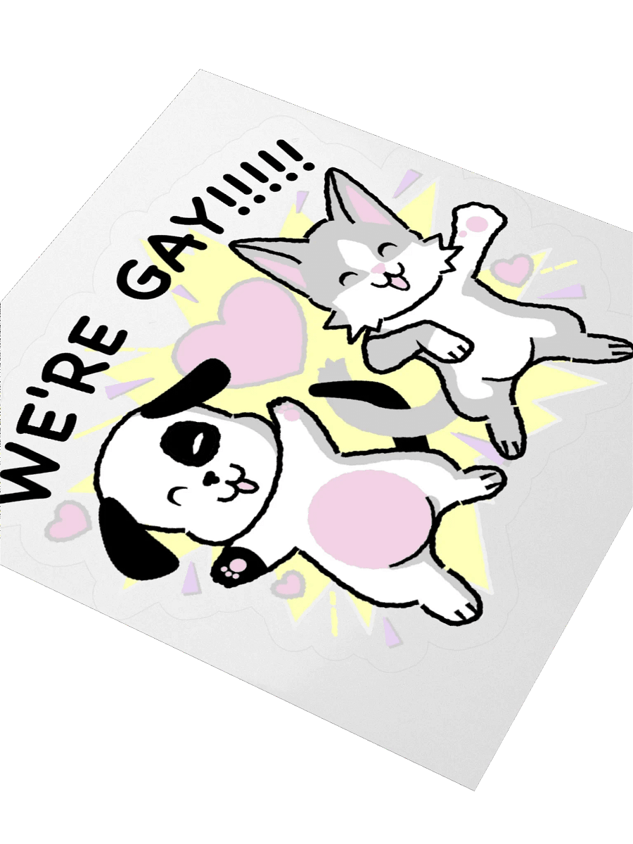 We're Gay!!!! animals sticker product image (7)