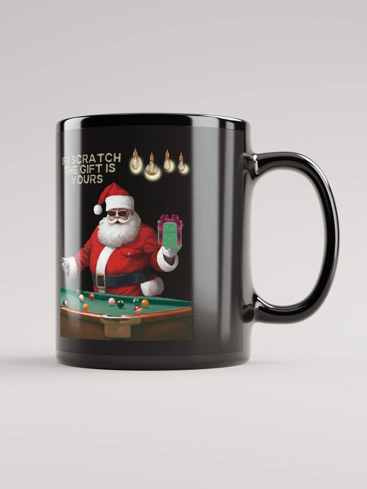 If I Scratch The Gift Is Yours - Pool Shark Santa Black Mug product image (1)