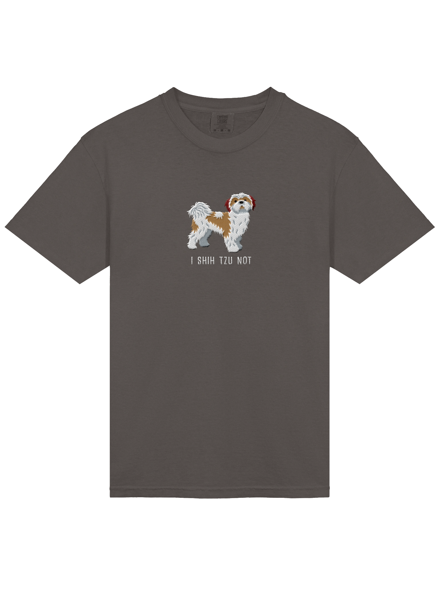 I Shih Tzu Not T-Shirt(Embroidered) of a Shih Tzu(Brown & White) product image (16)