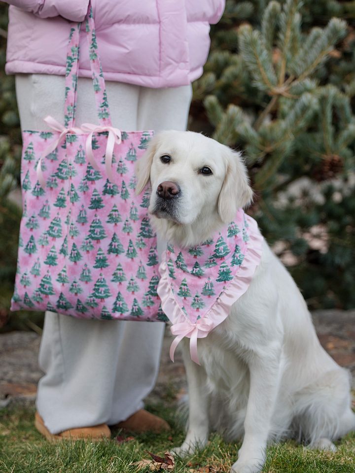 Pink Bow Christmas Tree Bandana product image (1)