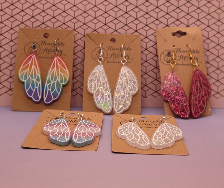 Holographic Fairy Wing Earrings Version 1 product image (2)