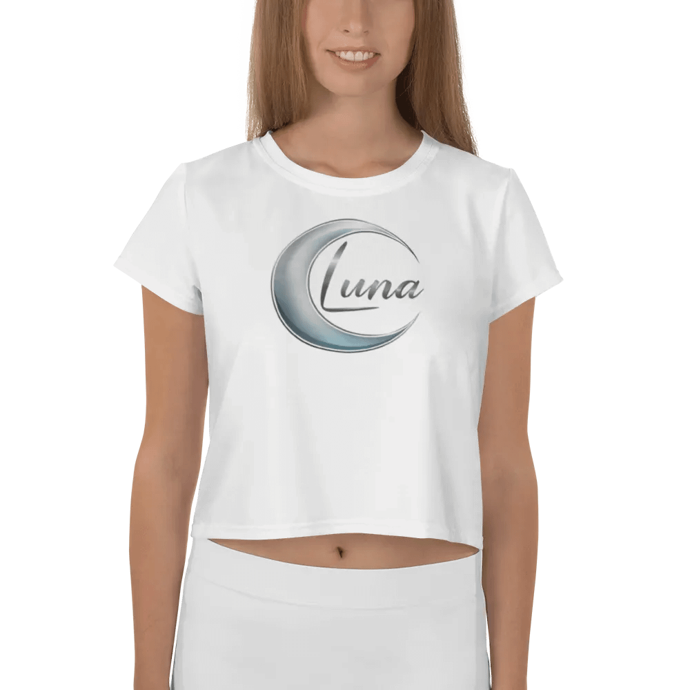 Luna Women's Crop Top - Stylish White Crescent Moon Design product image (4)