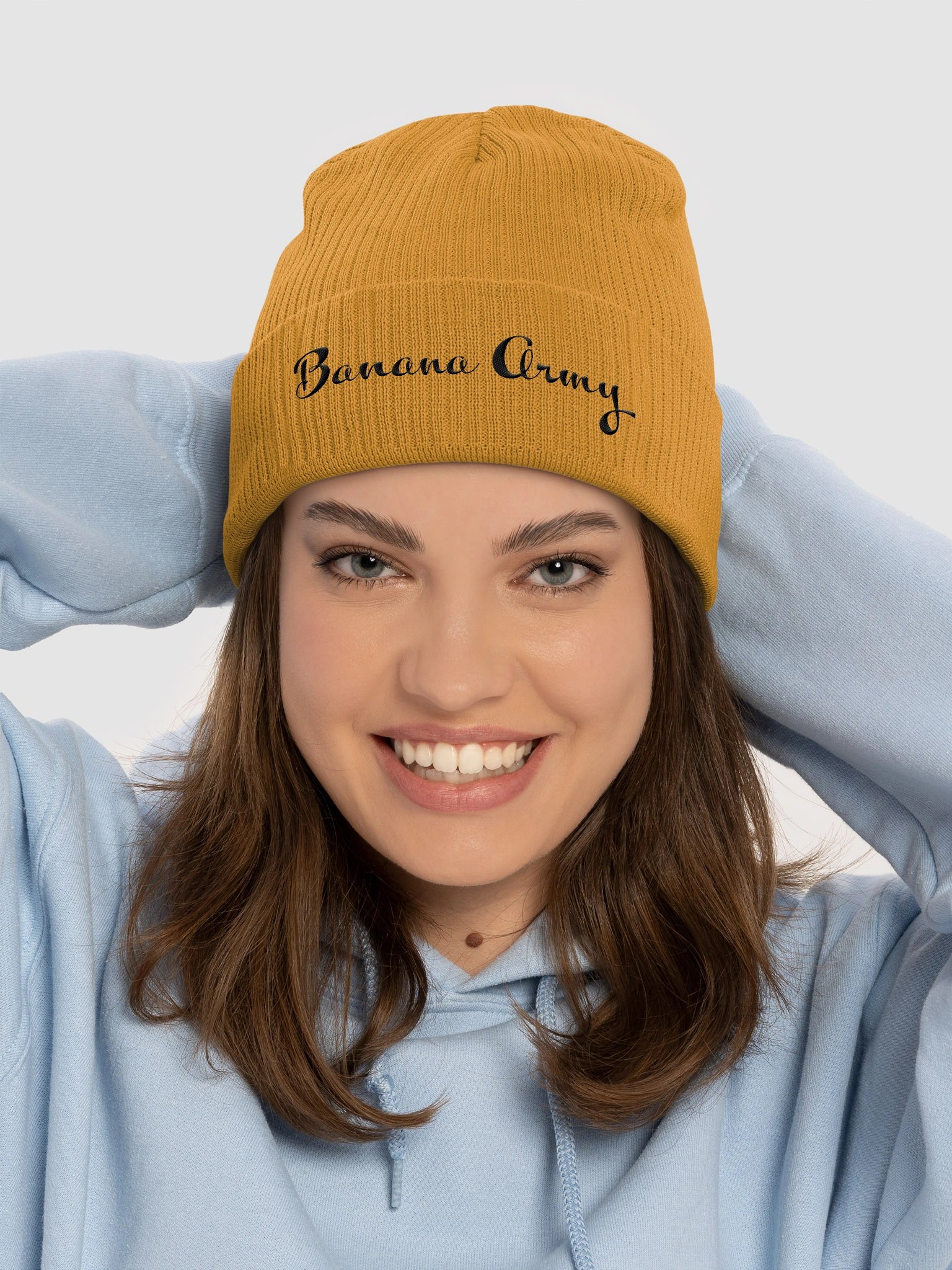 Yellow Banana Army Ribbed Beanie product image (6)