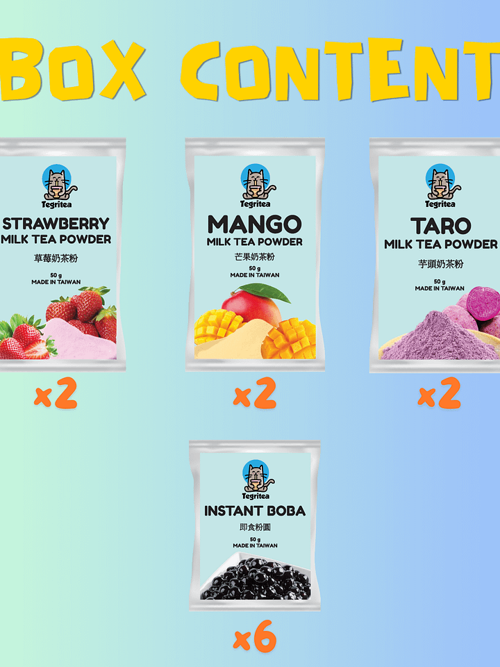 Strawberry/Mango/Taro Milk Tea Kit (6 Servings) product image (2)