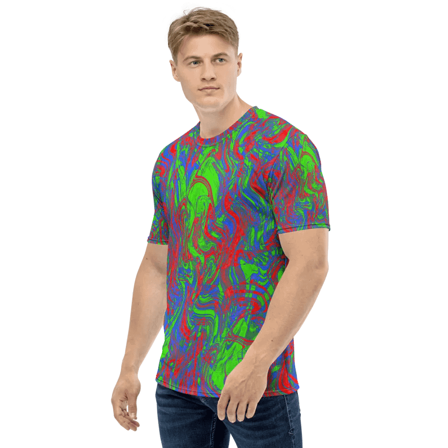 Techno Pattern T-Shirt in Red, Green, Blue, and Purple product image (4)