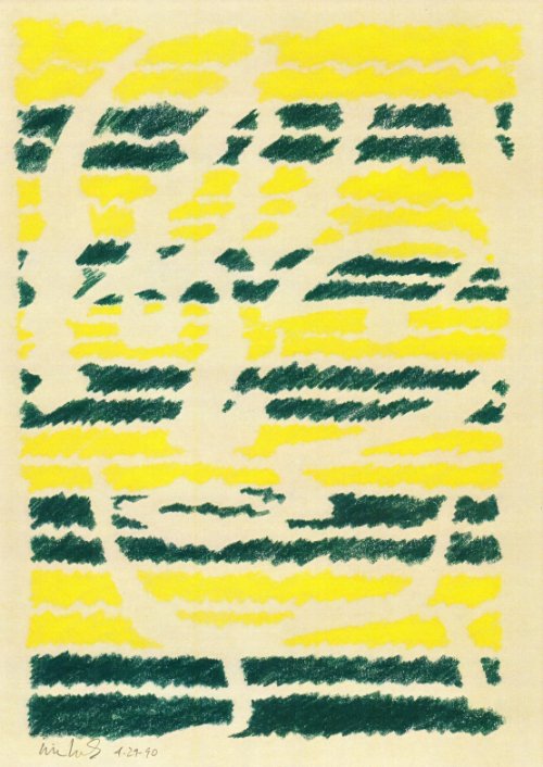 Head of a Woman in Green & Yellow 04.29.90 print product image (1)