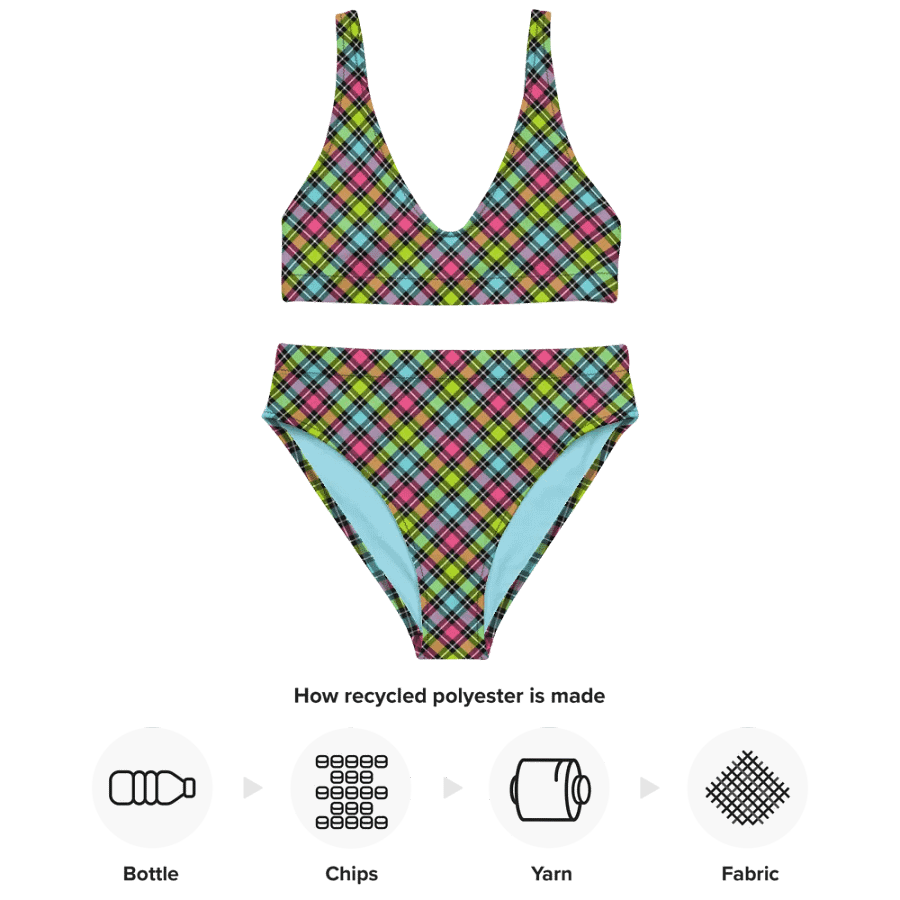 Neon Checkered Plaid Bikini product image (10)