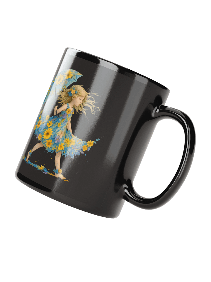 Cottagecore Floral Girl Mug With Umbrella And Wildflower Dress product image (3)