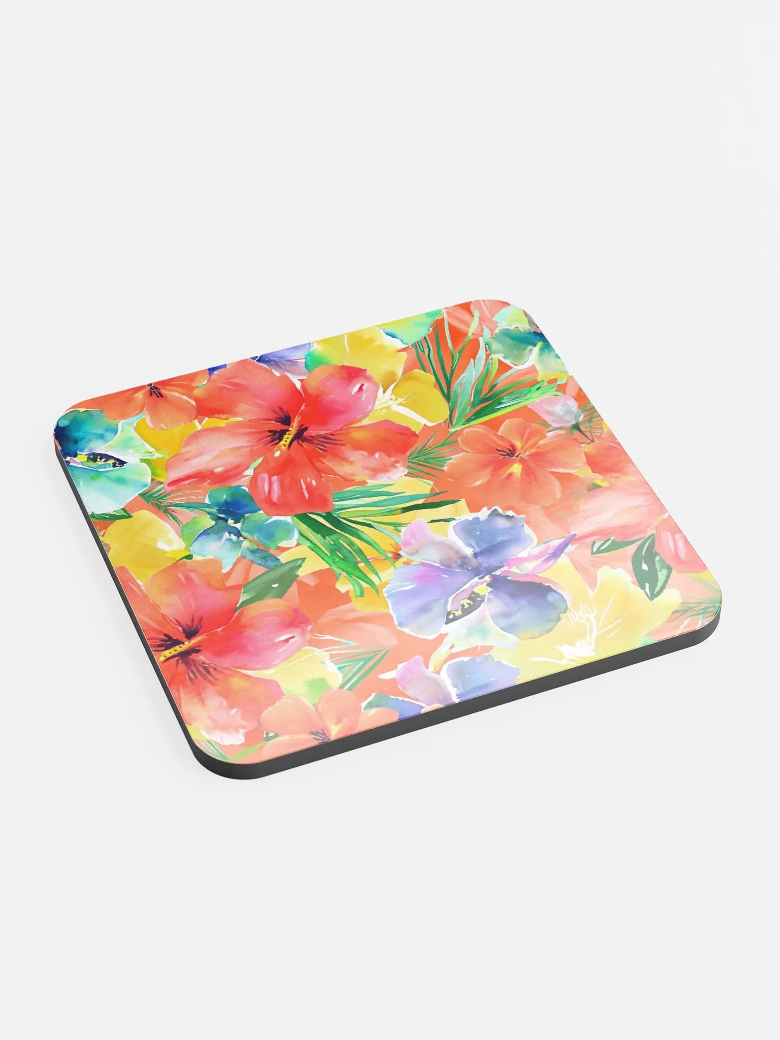 Vibrant Orange Floral Coaster - Taste of the Tropics product image (2)