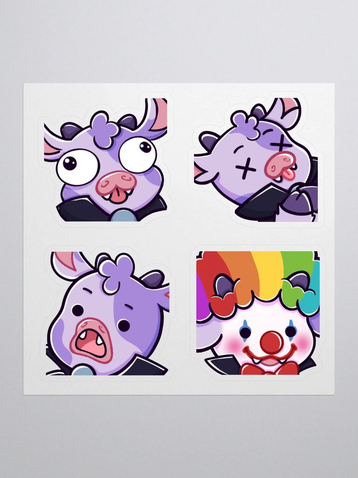 Goofy Vampire Cow Stickers product image (1)