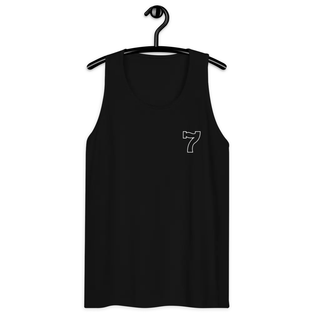 Cdog Spins 7 Black/White Embroided Tank Top product image (9)